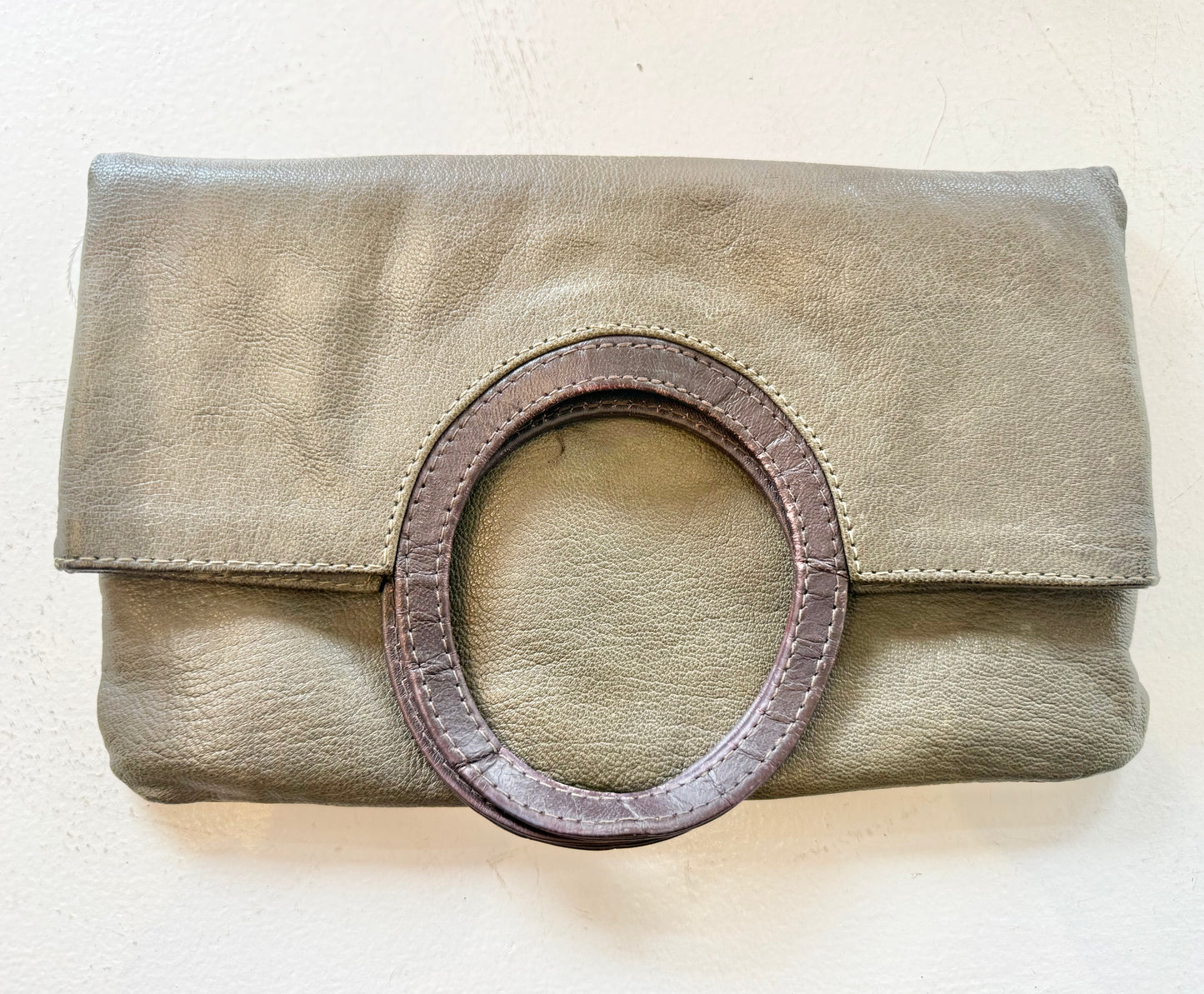 Pessoa Bossa Nova Green Leather Clutch