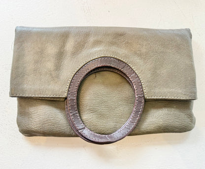 Pessoa Bossa Nova Green Leather Clutch