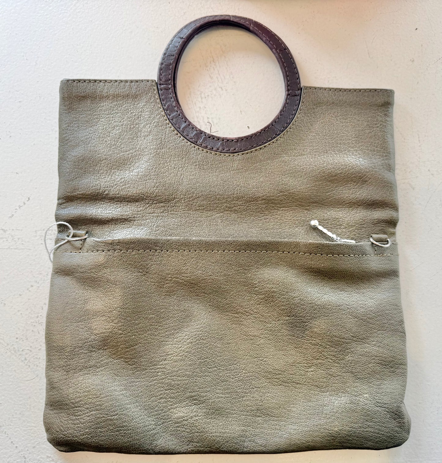 Pessoa Bossa Nova Green Leather Clutch