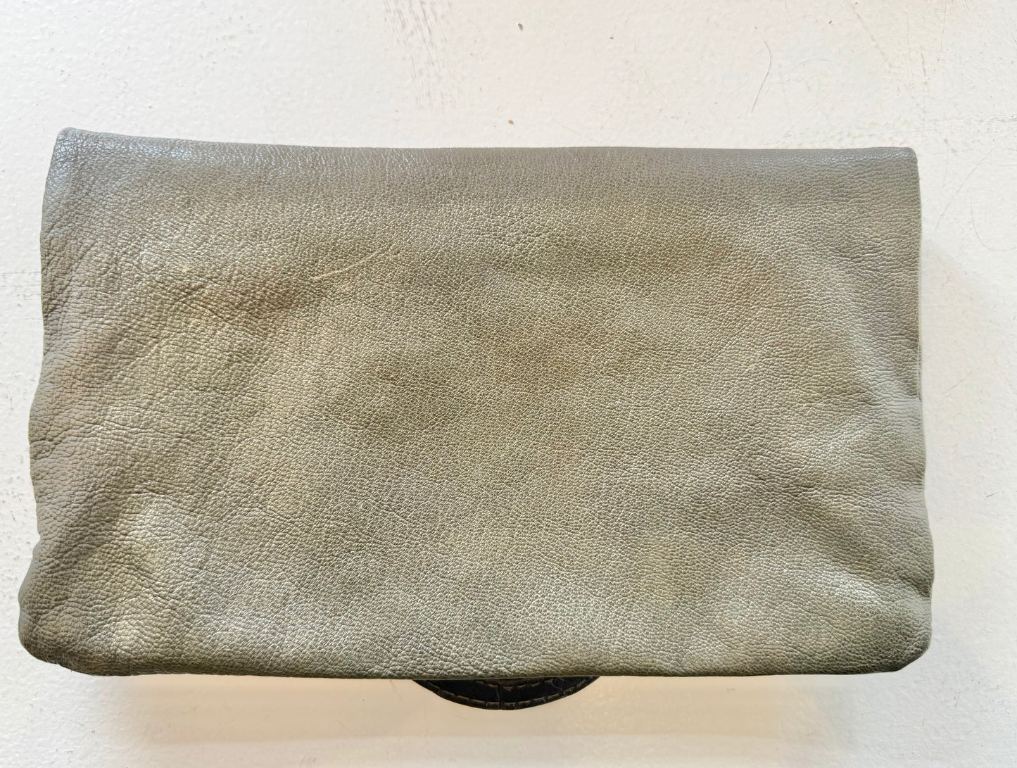 Pessoa Bossa Nova Green Leather Clutch