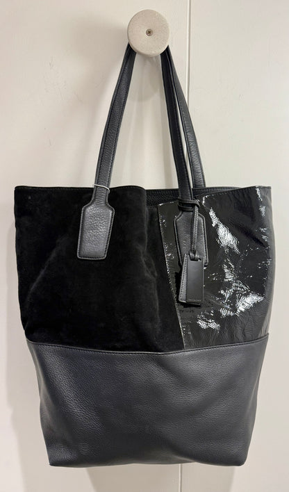 Trenery Black Leather Tote Bag