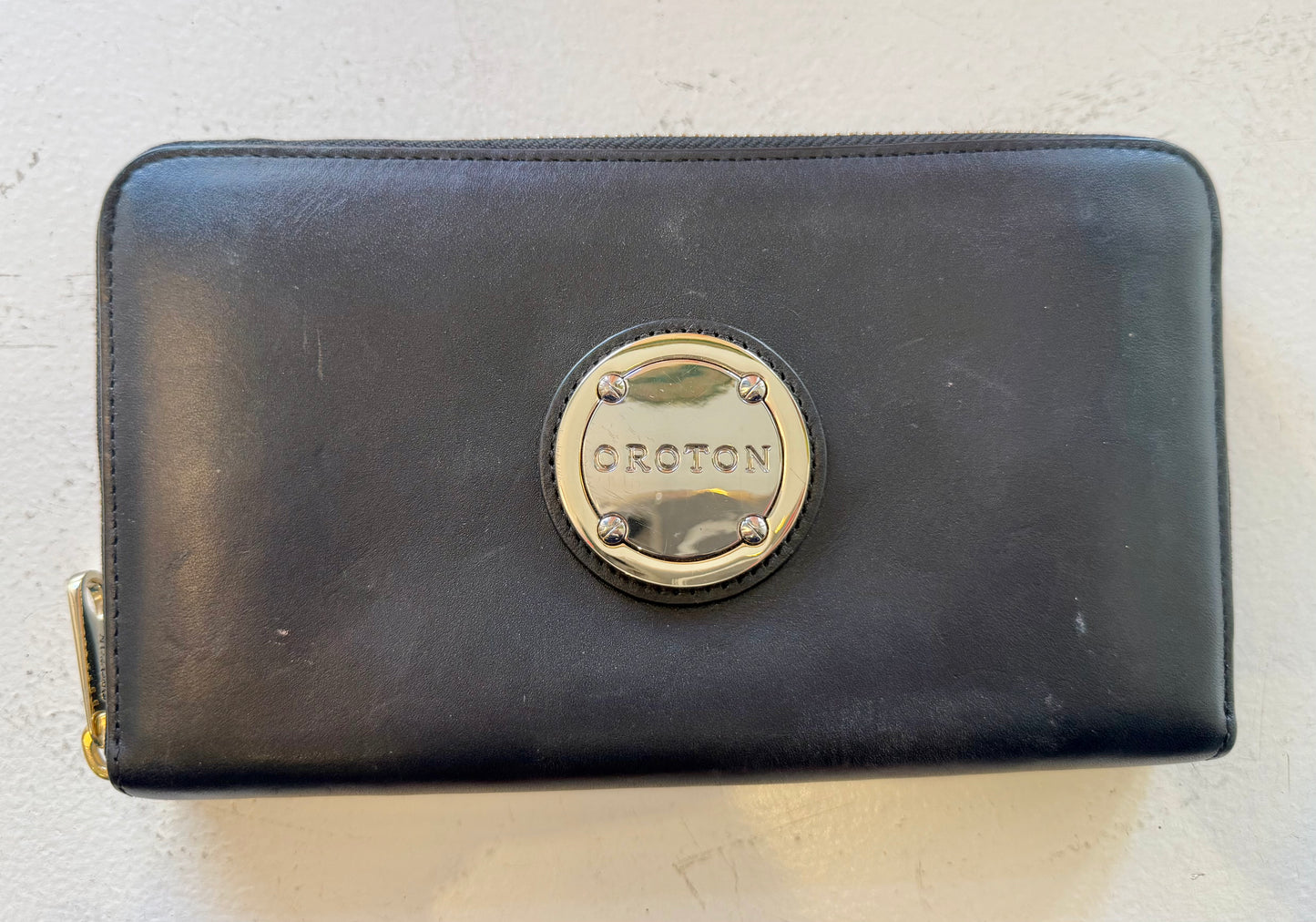 Oroton Black Metropolis Leather Wallet