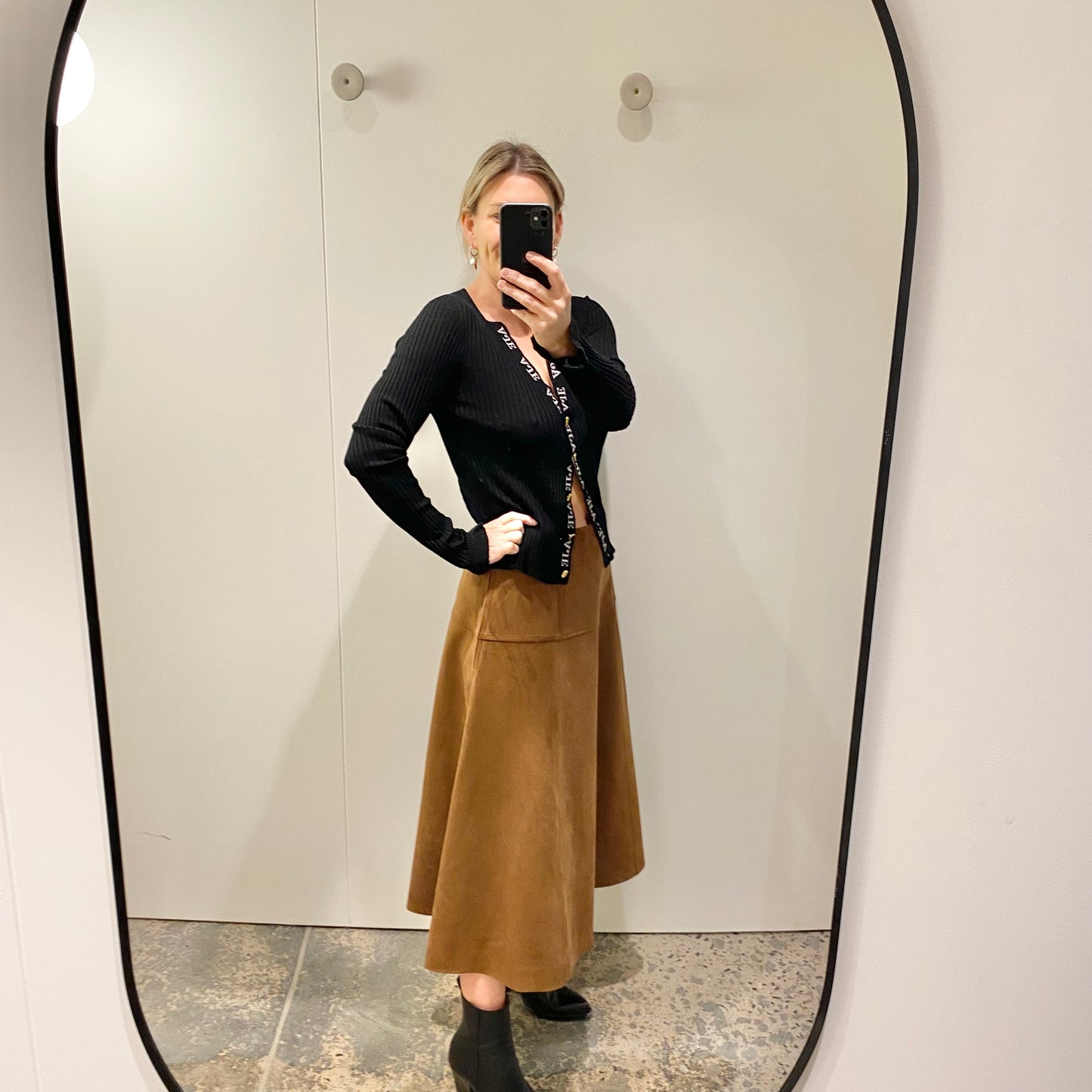AJE Duality Wool Cardigan in Black - Size 12