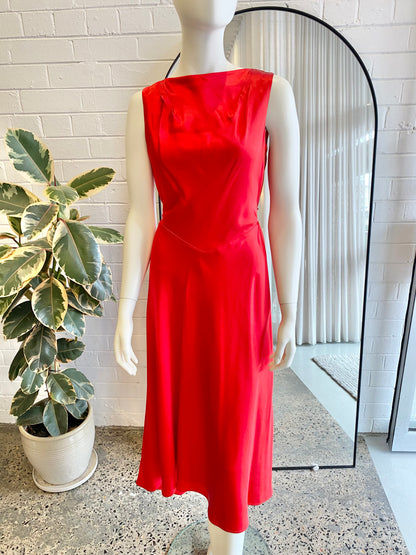 Saloni 'Scarlett Silk Jen' Midi Dress - Size 8