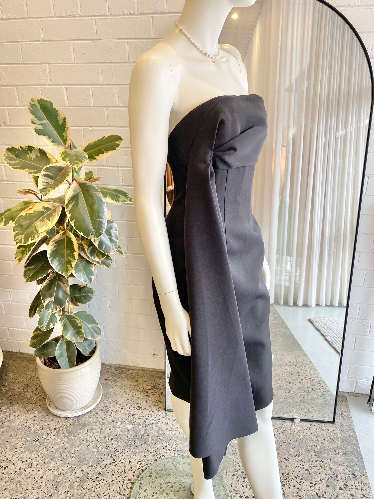 Rachel Gilbert Black Strapless Midi Dress - Size 1 (8)