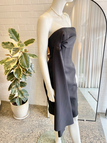 Rachel Gilbert Black Strapless Midi Dress - Size 1 (8)