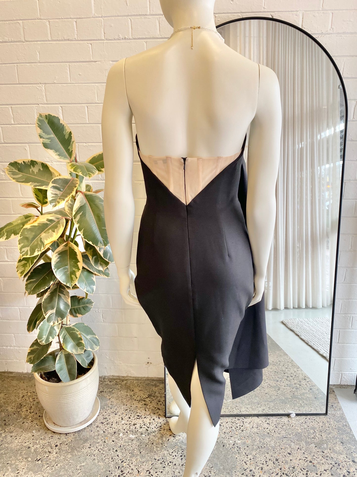 Rachel Gilbert Black Strapless Midi Dress - Size 1 (8)