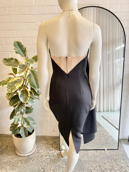 Rachel Gilbert Black Strapless Midi Dress - Size 1 (8)