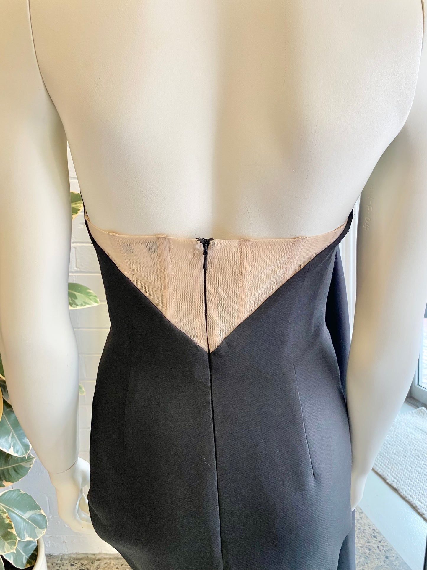Rachel Gilbert Black Strapless Midi Dress - Size 1 (8)