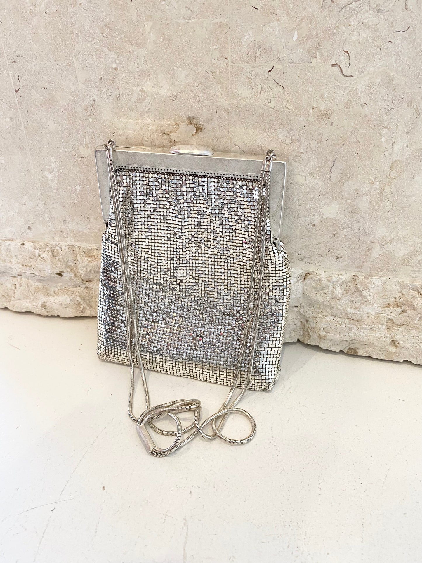 Vintage Oroton Silver Glomesh Clutch Bag