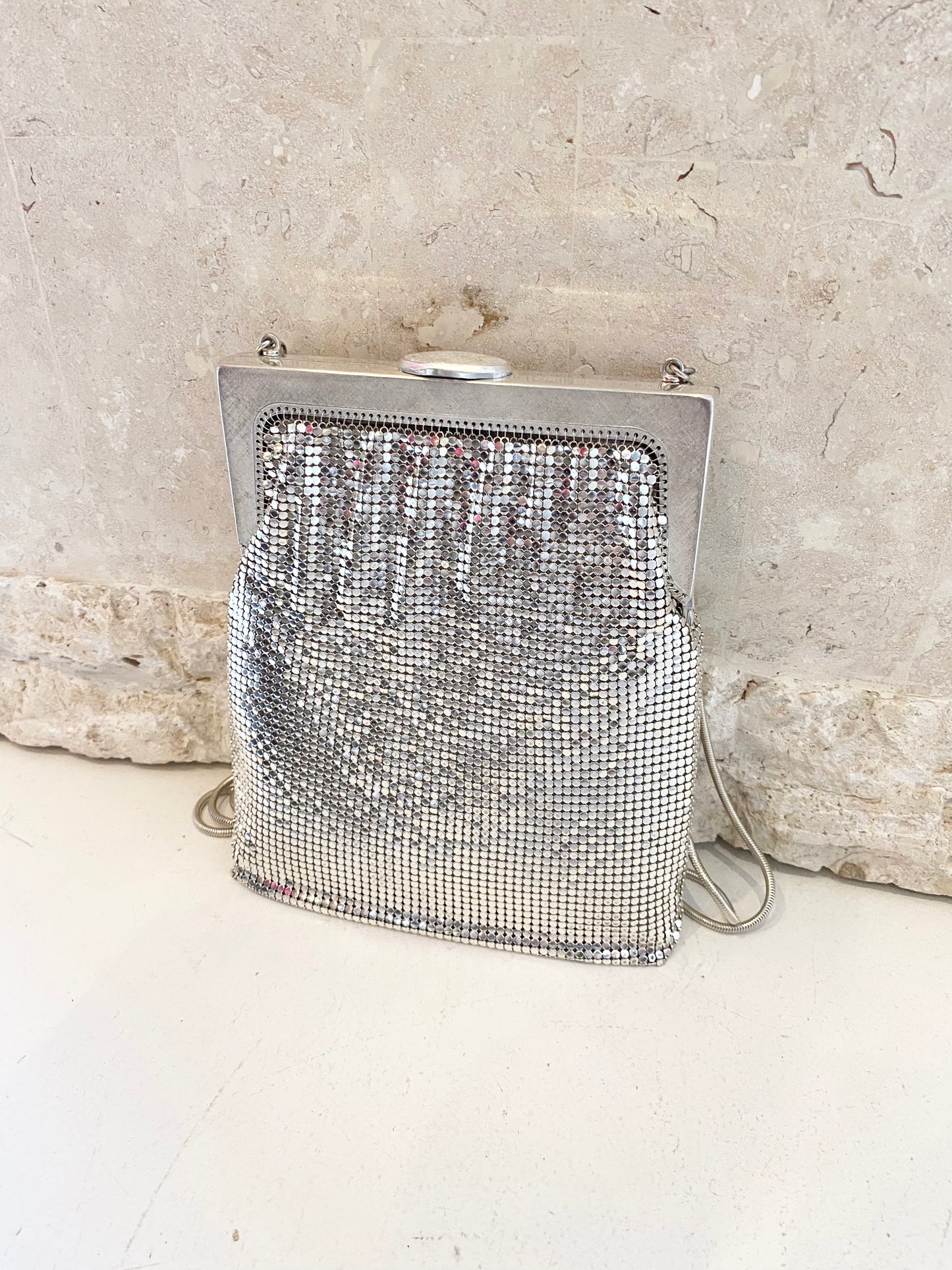 Vintage Oroton Silver Glomesh Clutch Bag