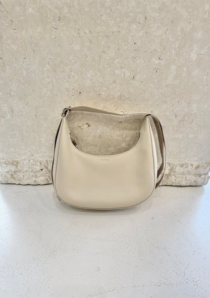 Baggu Straw Leather Crescent Bag