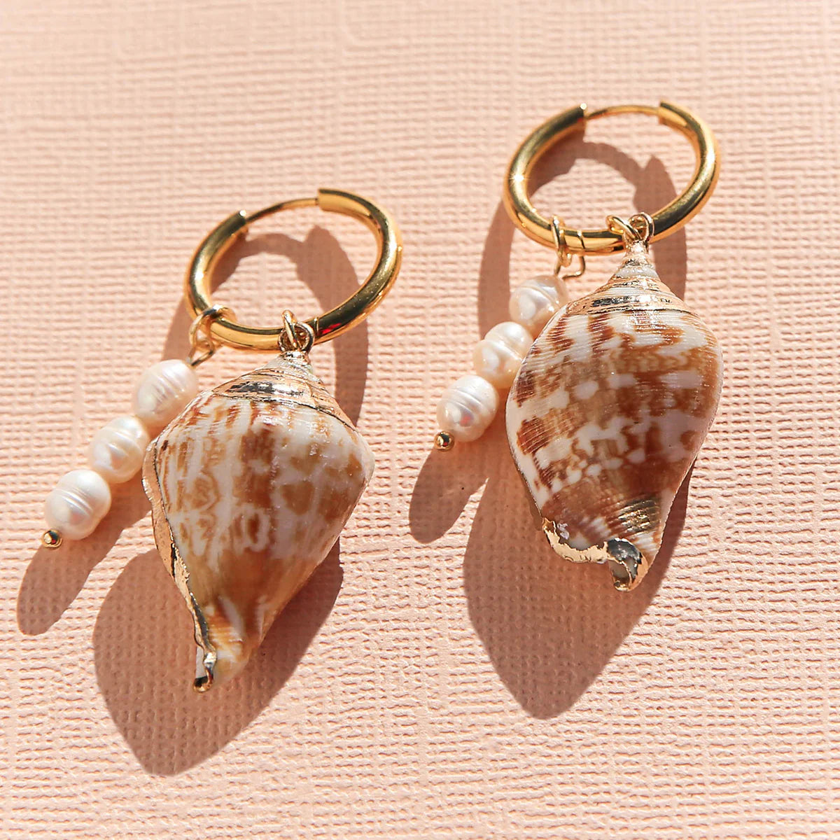 Kingston Shell Huggie Hoops