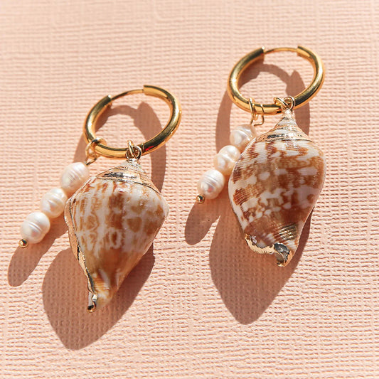 Kingston Shell Huggie Hoops