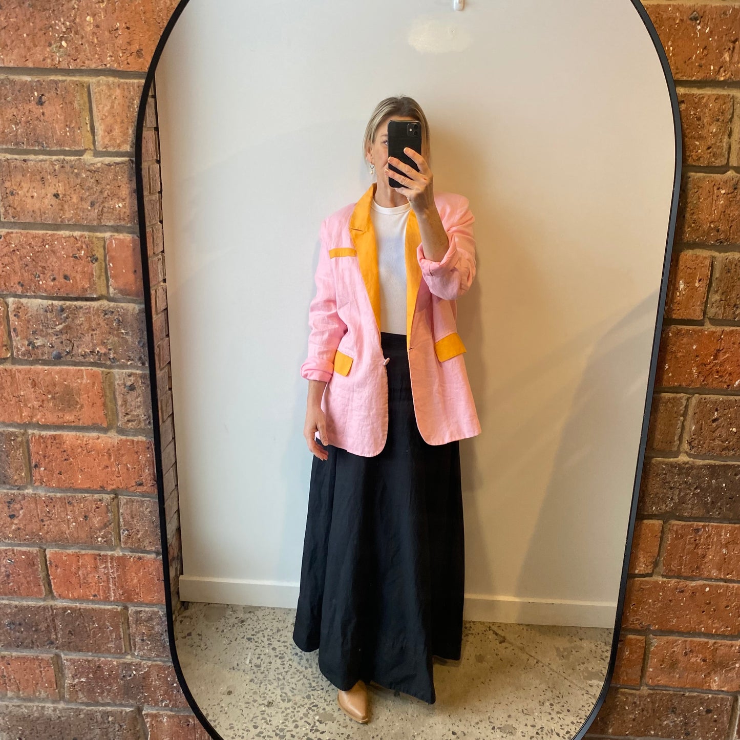 Summi Summi Pink Linen Blazer - Size Small (8/10)