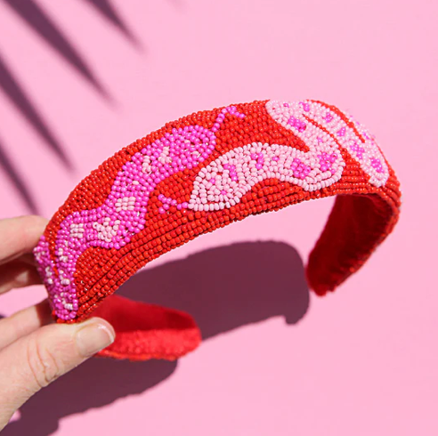 Kingston Beaded Red Snake Headband