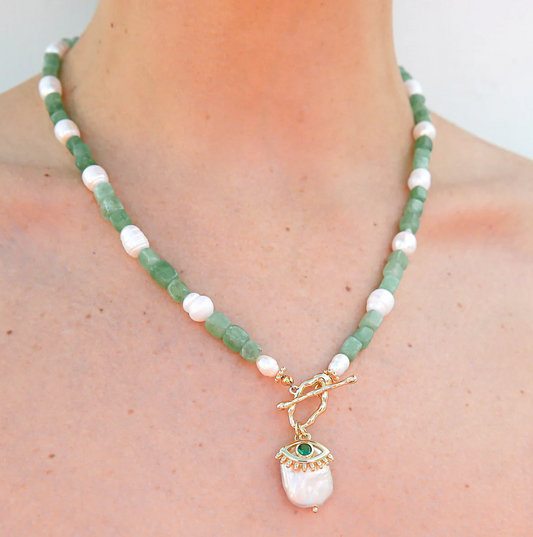 Kingston Jewellery Pastel Sage Fob Necklace