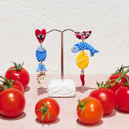 Kingston Pomodoro Mix Clay Earrings